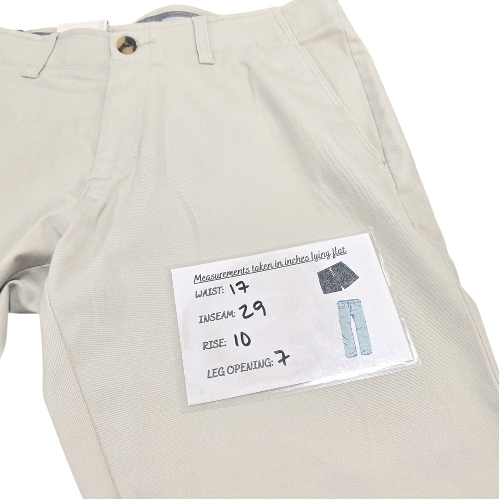 Haggar Life Khaki Pants Mens 33x30 Putty Beige Cotton Slim Fit Stretch Chino NEW - Picture 9 of 9